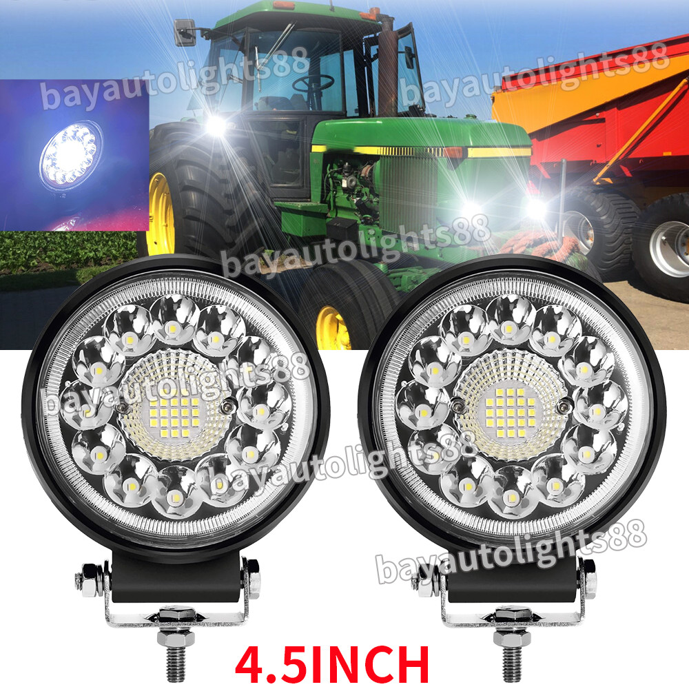2Pcs 4” ROUND LED Work Lights spot Beam LED Headlight Fit John Deere Tractor