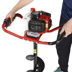 RED/BLACK – G 52CC PETROL EARTH AUGER 3 AUGER BITS Ø 100/150/200MM* LENGTH 800MM