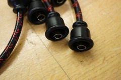 Ford 8N Black & Red Deluxe Cloth Spark Plug Wires Late Model 1950 51 52