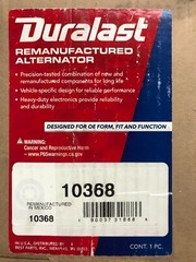 Remanufactured Duralast Alternator 10368