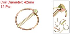 12Pcs 3/16″ x 1-1/2″ Linch Pin with Ring Carbon Steel Zinc Plated Color Zinc