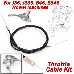 For J36, JS36, B46, BS46 Trowel Machines Models Throttle Cable Kit Replace 21243