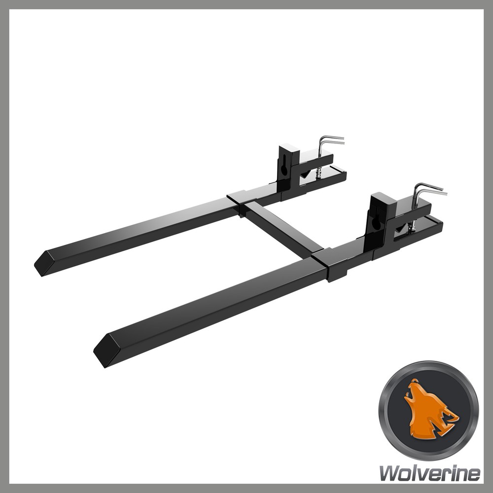 Wolverine 43″ Clamp on Pallet Forks 4000lbs for Loader Tractor TF1-66-4000G