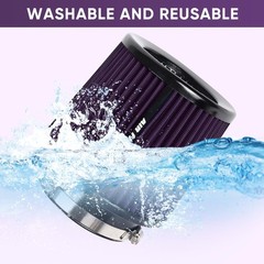 3 3.5 4 Inches Cold Air Intake Filter 76mm 89mm 101mm High Performance Washable.
