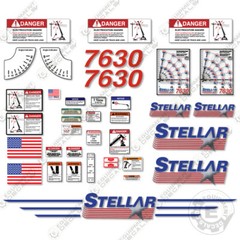 Fits Stellar 7630 Decal Kit Full Safety Stickers with Logos 3M VINYL! P/N 71792