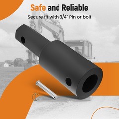 Auger Bit Adapter 2″ Female to Male Hex for Skid Steer Implement Steel