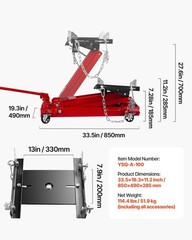 Low Profile Floor Jack,2200 lbs / 1 Ton Lifting Capacity Telescoping Transmissio
