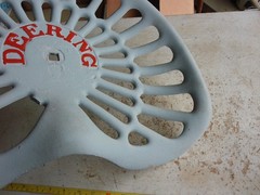 Vintage Cast Iron Tractor Seat Deering Painted Lot 26-16-C