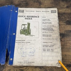 CLARK Model C500-45 Forklift Quick Reference Index Guide Manual Blue Leatherback