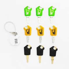 9PCS For Cat 5P8500 Ignition Master Keys Caterpillar Equipment Key With Keyring