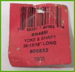 6N48M * Yoke & Shaft Assembly * Series 6 * 3/4″ x 7/8″ Shaft * 38 13/16″ Long US