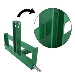 Green 3 Point 2″ Receiver Hitch Drawbar W/Suitcase Weight Brackets for CAT 1