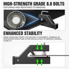 Bolt On, 2”Trailer Hitch Receiver For Forklift Bucket & Tractor Bucket, 2200 LBS