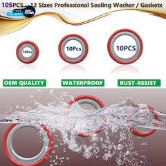 195PCS A/C Seal Kit Ac O Ring Assortment Kit AC Gasket Seal Kit Automotive