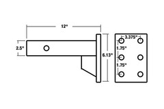 Buyers Products PM25612 Pintle Hook Mount, 2 Position Drop, Adjustable Traile…