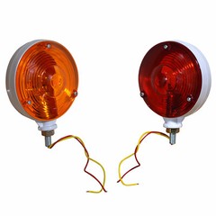 Warning Light Set Hazard Style with White Frame for Kubota Tractor Red & Amber