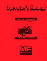 Massey Ferguson MF1010 Standard 2 and 4 wheel drive Operators Manual