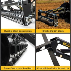 Black Boar 66009 ATV UTV Steel Agricultural Cultipacker Implement Attachment