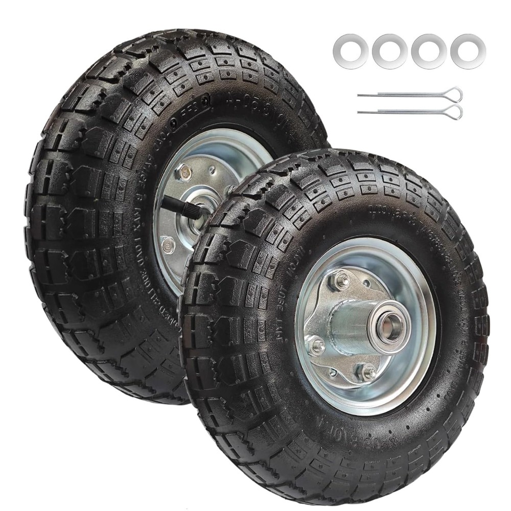 10″ Replacement Tire and Wheel 4.10/3.50-4″,10 inch Pneumatic Utility Tires f…