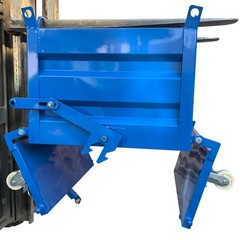 2200lbs Load Self-Dumping Hopper: Manual Forklift-Operated Steel Turnover Box