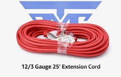 12/3 Heavy Duty Extension Cord 25ft Contractor Grade Indoor Outdoor Power Cable
