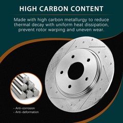 Rear 10.24″ (260mm) Drilled and Slotted Brake Kit Compatible with 2004-2008 Acur