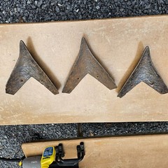 3 Vintage Tractor Plow Tooth Antique Farm Implement Art Farmhouse ( SYRACUSE )