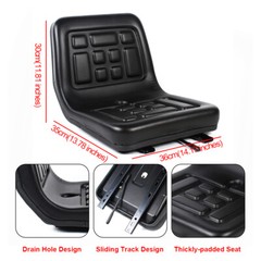 Universal Tractor Seat Tracks Thickly-padded Seat & Backrest w/ 140 mm Slide