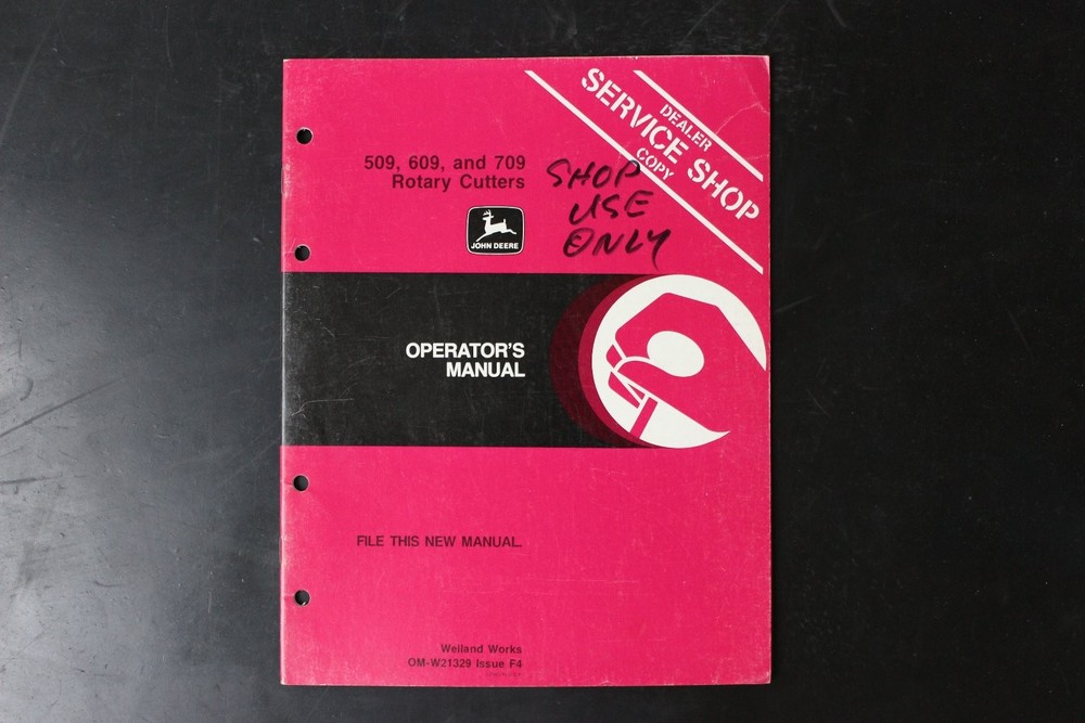 John Deere 509 609 709 Rotary Cutters Operator’s Manual OM-W21329