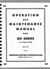 Hercules QXA QXB QXC QXD QXLD Engine Operators Service Manual