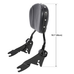 Black Adjustable Sissy Bar Passenger Backrest W/Pad For Touring Models 09-25