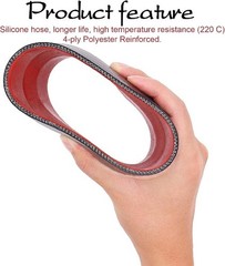 3-1/2 to 4 inches Straight Black Silicone Reducer Coupler with 2 Size: ID3.5-4