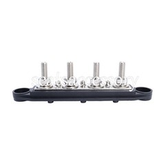 New Red & Black 5/16″ 4 Stud Power Distribution Block -BUSBAR- With Cover