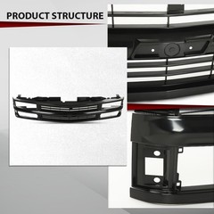 Full Black Grille Chevy C/K 1500 2500 3500 Suburban Tahoe 1994-2000 15981092