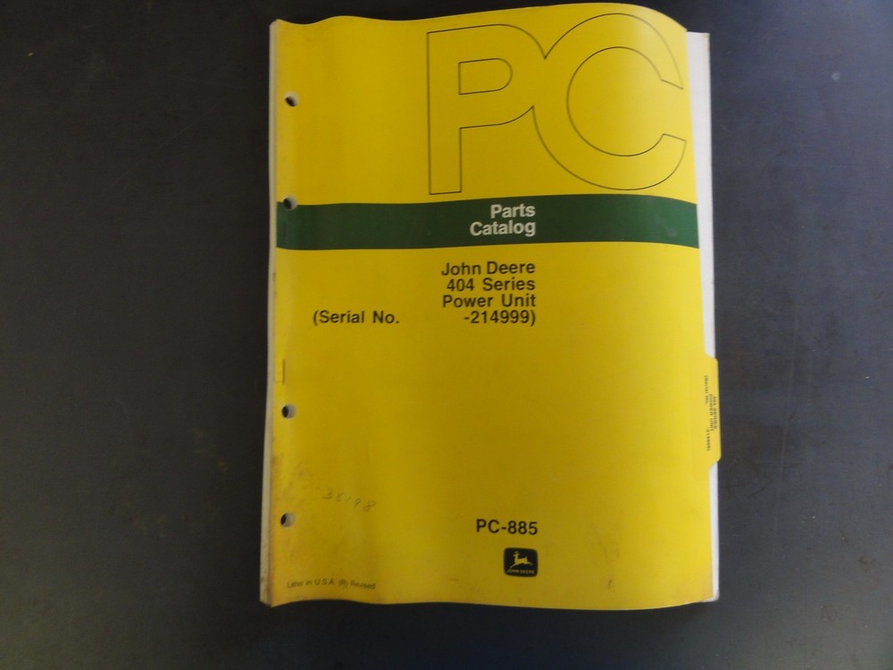 John Deere 404 Series Power Unit Parts Catalog (S/N -214999) PC-885