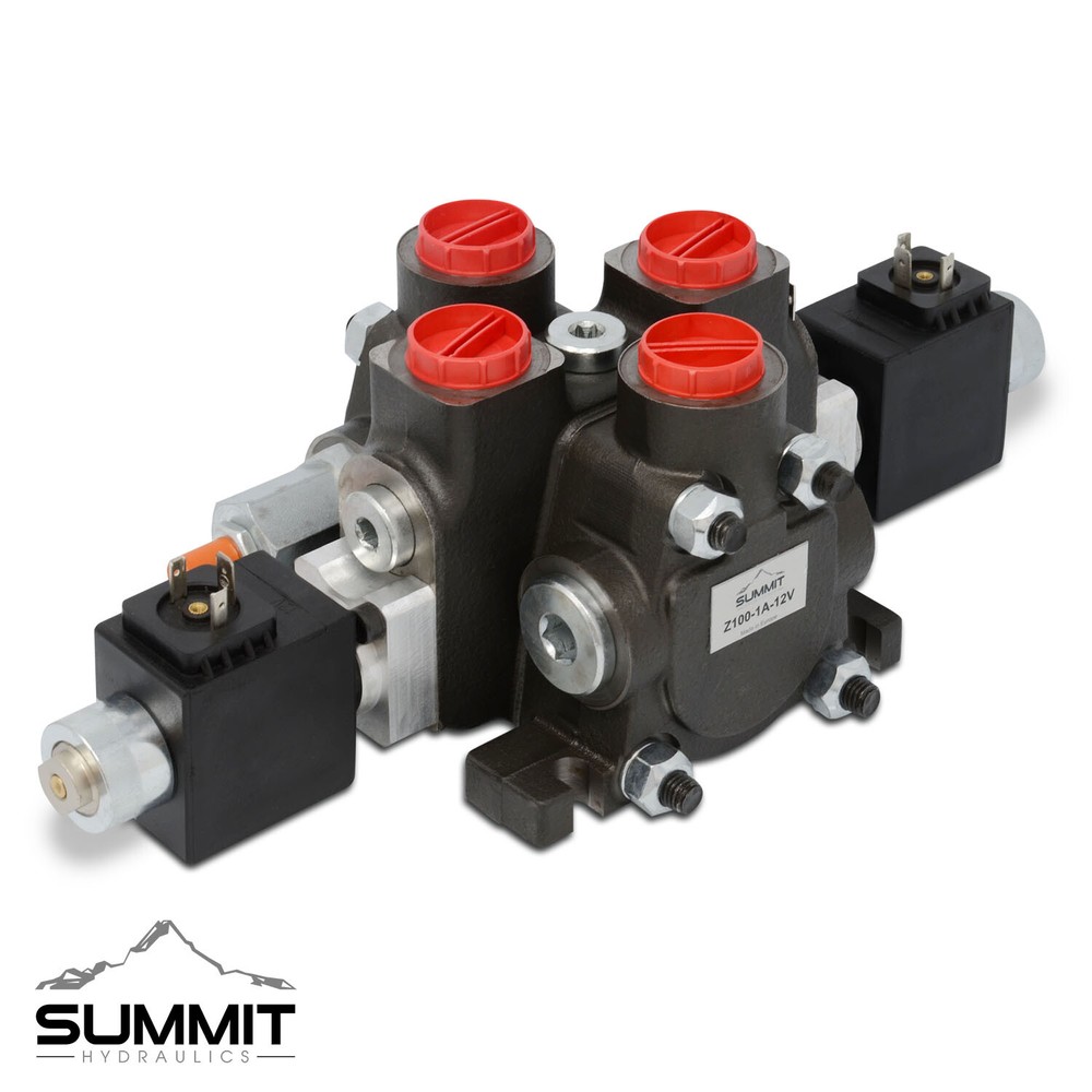 Hydraulic Solenoid Directional Control Valve, Double Acting, 1 Spool, 27 GPM