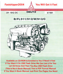 Deutz KHD 911 912 913 Diesel Engine Service Workshop Manual B FL911 912-W 913-C