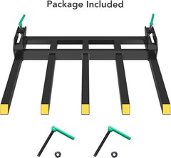 Clamp On Debris Forks 48″ Bucket 2500 lbs Capacity Heavy Duty Clamp On Pallet