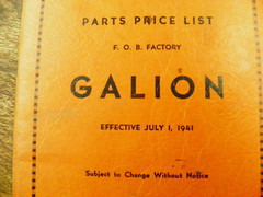 GALION PRICE LIST JULY 1941
