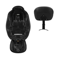 Low Profile Dual Seat Backrest White Stitch 09-23 Touring Road King