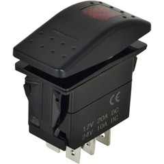 Red Light On/Off/On Rocker Switch SK2474102 Fit for Cleveland 12V 20A 24V 10A DC