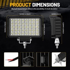 2x Powerful New 6X4 LED Work Light For Truck Flood Light 12V 24V Tractor lights