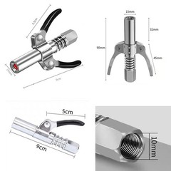 Heavy-Duty Quick Release Grease Gun Coupler Two Press Easy to Push Accessories