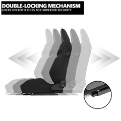 2 Black Suede Burgundy Mesh Reclinable Racing Seats Dual Sliders 4PT Harness