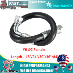 3/8″ Hydraulic Hose Assembly- #6 JIC Female (Straight/90) Fitting 18/24/30/36″
