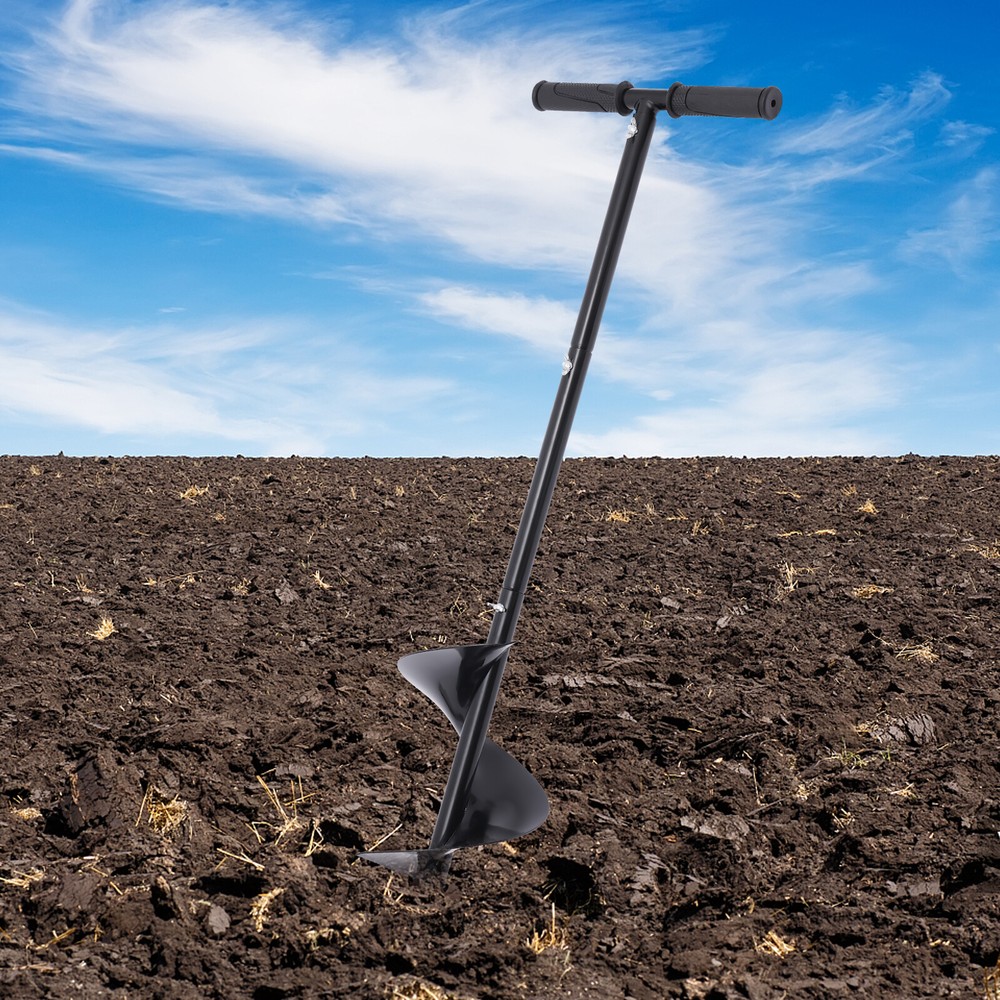 Manual Fence Post Hole Auger Hand Drill Earth Auger Post Hole Digger Garden 7″