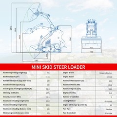 13.5HP Mini Skid Steer Twin cylinde Tracked Loader Three Pumps New Upgraded