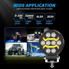 2Pcs 4.3” ROUND LED Work Lights Fits John Deere 2010 2640 3010 3020 4010 4020