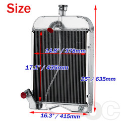 3 ROW Tractor Aluminum Radiator Fits Ford 8N 9N 2N Models 8N8005 86551430 W/ Cap