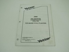 Yetter 2960 Unit Mounted Conservation Coulter 800 900 Cyclo Setup Parts Manual